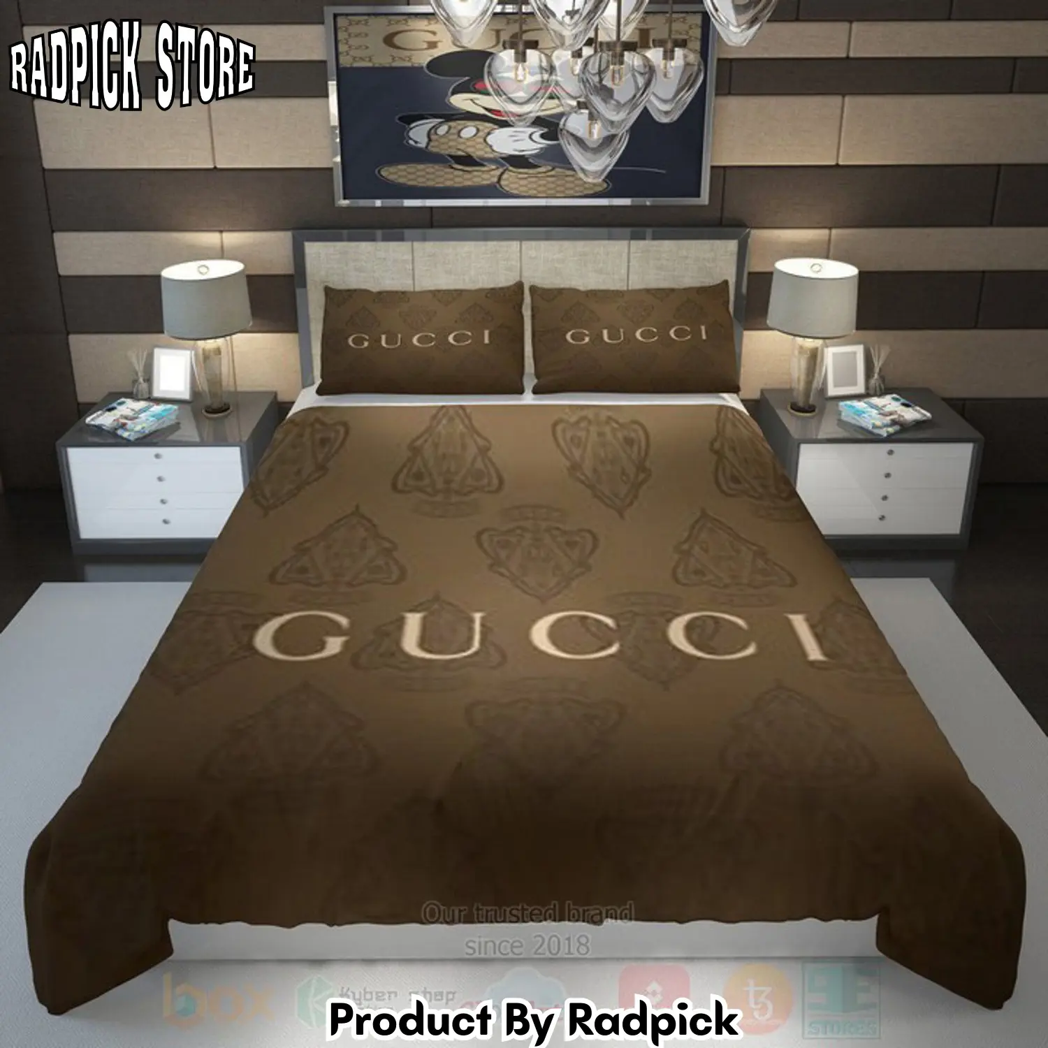 Radpick best brown gucci inspired duvet cover bed sets rp3278382